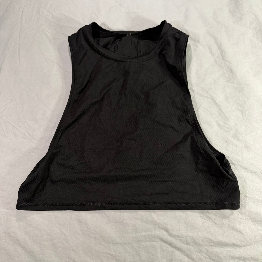 Lululemon‎ Black Sleeveless Cropped Tank Top High Neck Gym Athleisure Sz 0 or 2